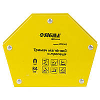 Магніт для зварювання трапеція 34кг 105×65×65×45мм (30,45,60,75,90,135°) SIGMA (4270361)