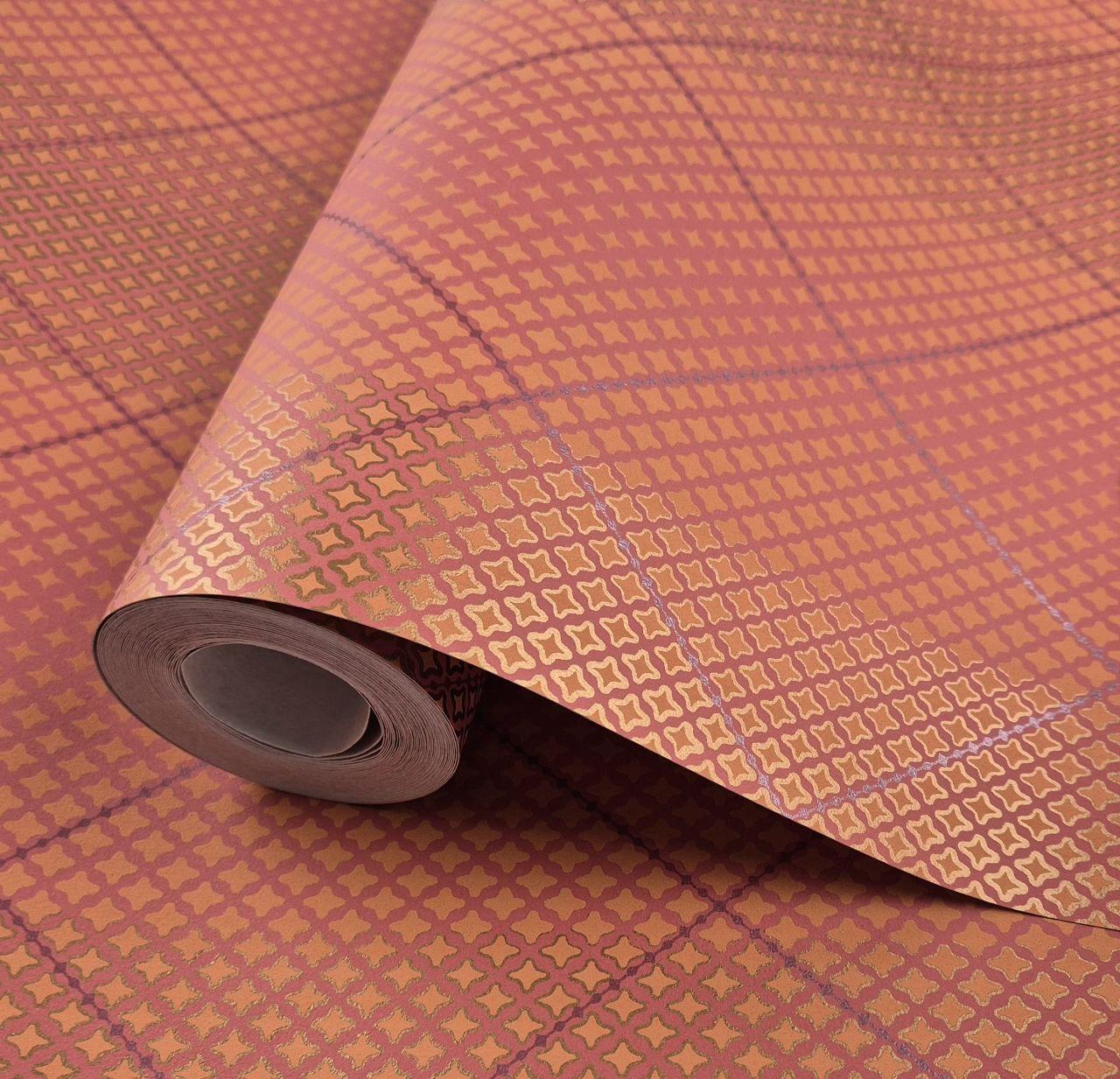 Шпалери флізелінові 0.53 × 10.05 м Marburg 58648, червоно-помаранчеві для спальні, вітальні, кабінету, фото 1