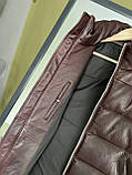 Жилет чоловічий бордовий натуральна шкіра люкс, фото 8