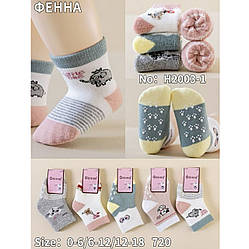 Махрові шкарпетки з гальмами малятка Розміри: 0-6, 6-12, 12-18 (11329)