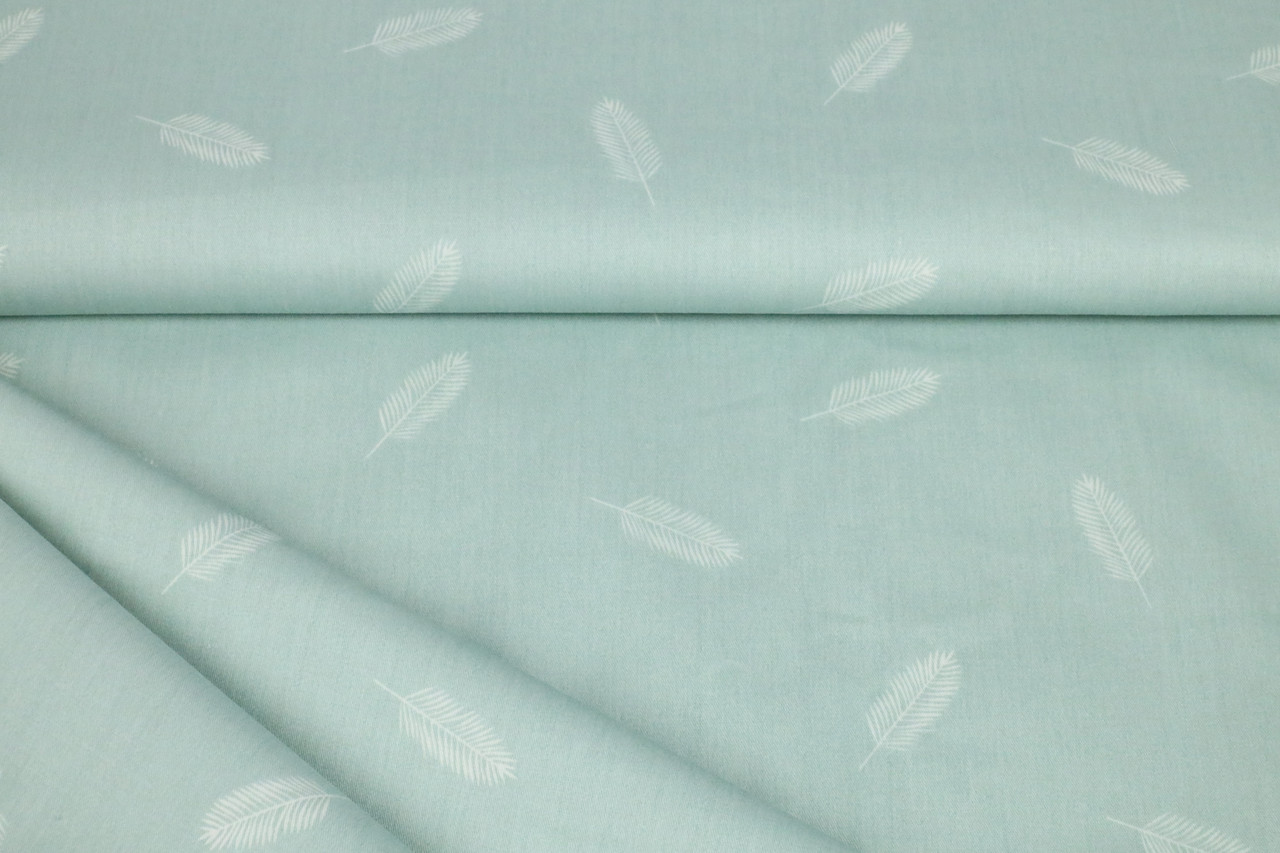 Сатин-твіл Дрібне пір'ячко на м'ятному, фото 1