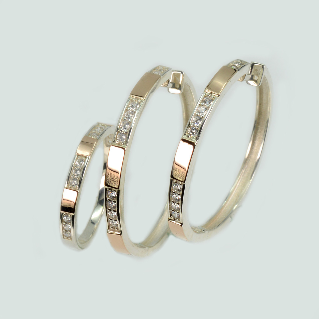 Срібний набір з пластинами із золота, фото 1