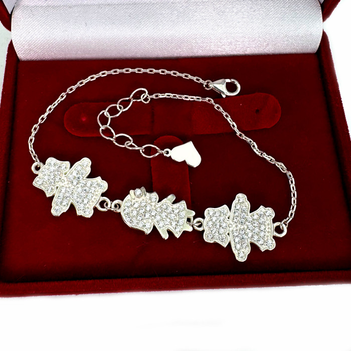 Срібний браслет для мами "Три дівчинки", Бр1057, фото 1