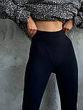 Жіночі чорні легінси на флісі, фото 2
