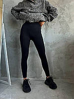 Жіночі чорні легінси на флісі
