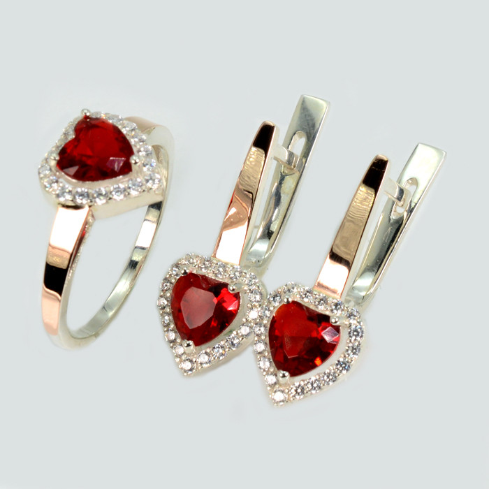 Срібний набір з золотими пластинами, фото 1