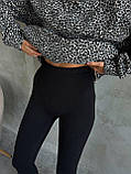 Жіночі чорні легінси на флісі, фото 5