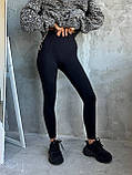 Жіночі чорні легінси на флісі, фото 6
