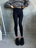 Жіночі чорні легінси на флісі, фото 10