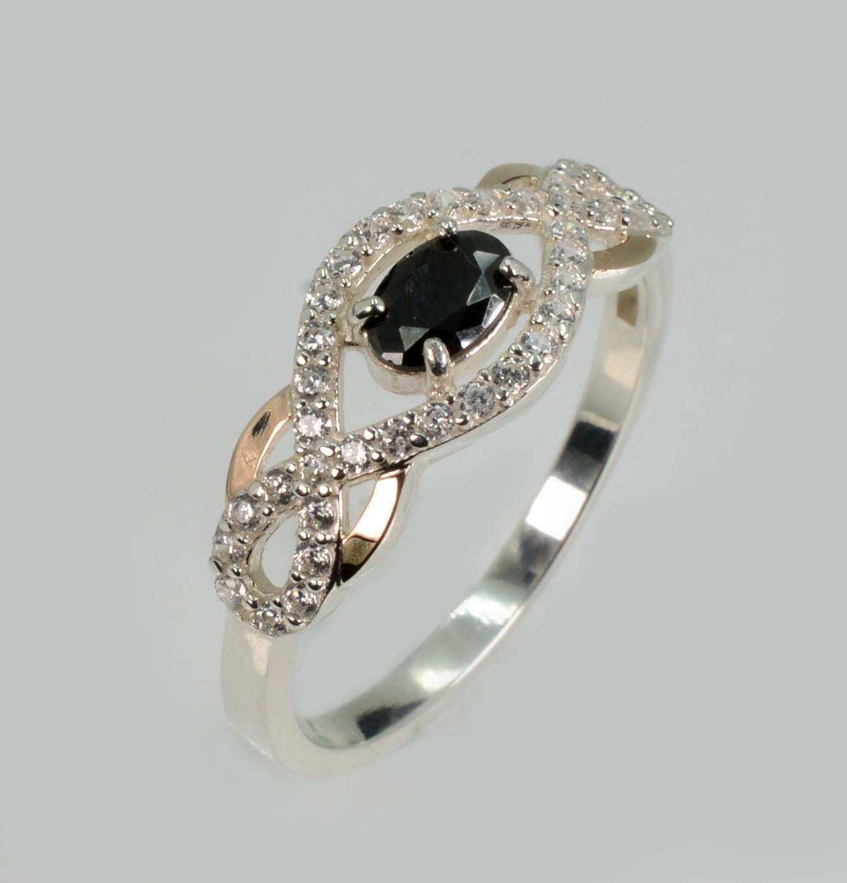 Срібна каблучка з золотими накладками, фото 1