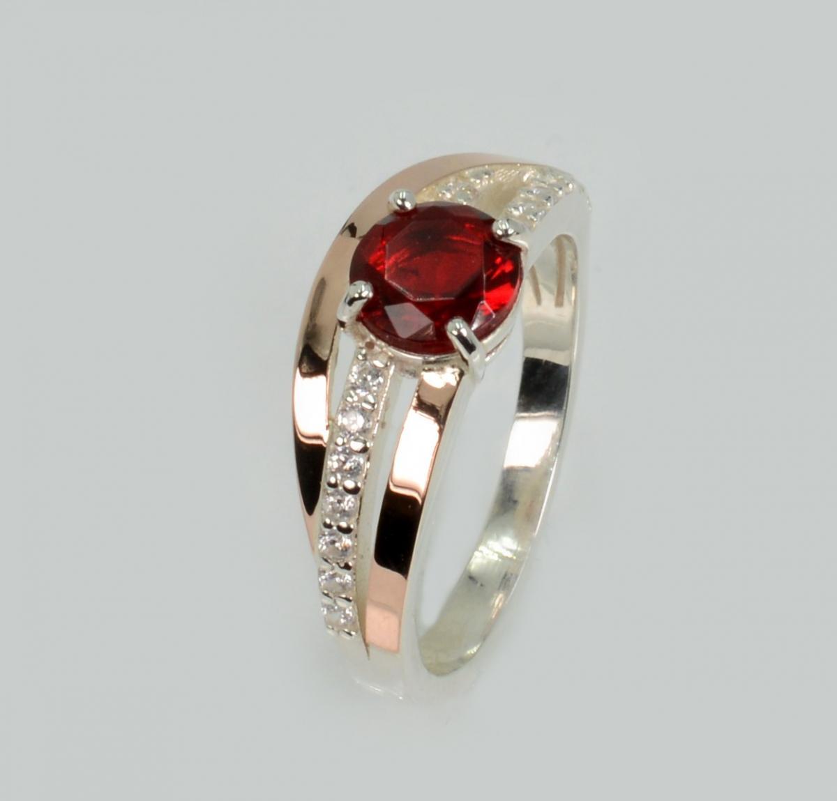 Срібне кільце з золотими вставками, фото 1