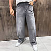 Чоловічі широкі джинси Carhartt темно-сірі з потертостями, вільний крій, Y2K стиль, фото 2