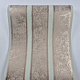 Шпалери флізелінові 0.53 × 10.05 м Marburg 58638, кавово-блакитні з золотом для спальні, вітальні, кабінету, фото 2