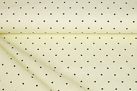 Сатин-твіл Горошок коричневий на лимонно-кремовому