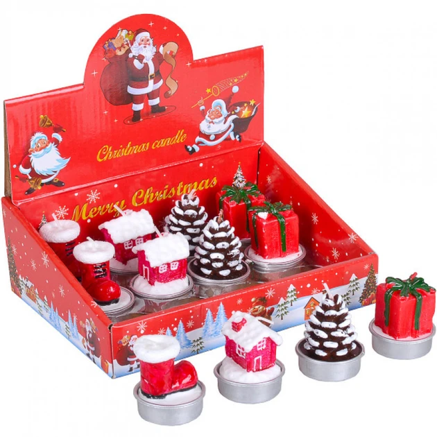 Свічка сувенірна новорічна фігурна 5 см в асортименті 1178-1 Jb, фото 1