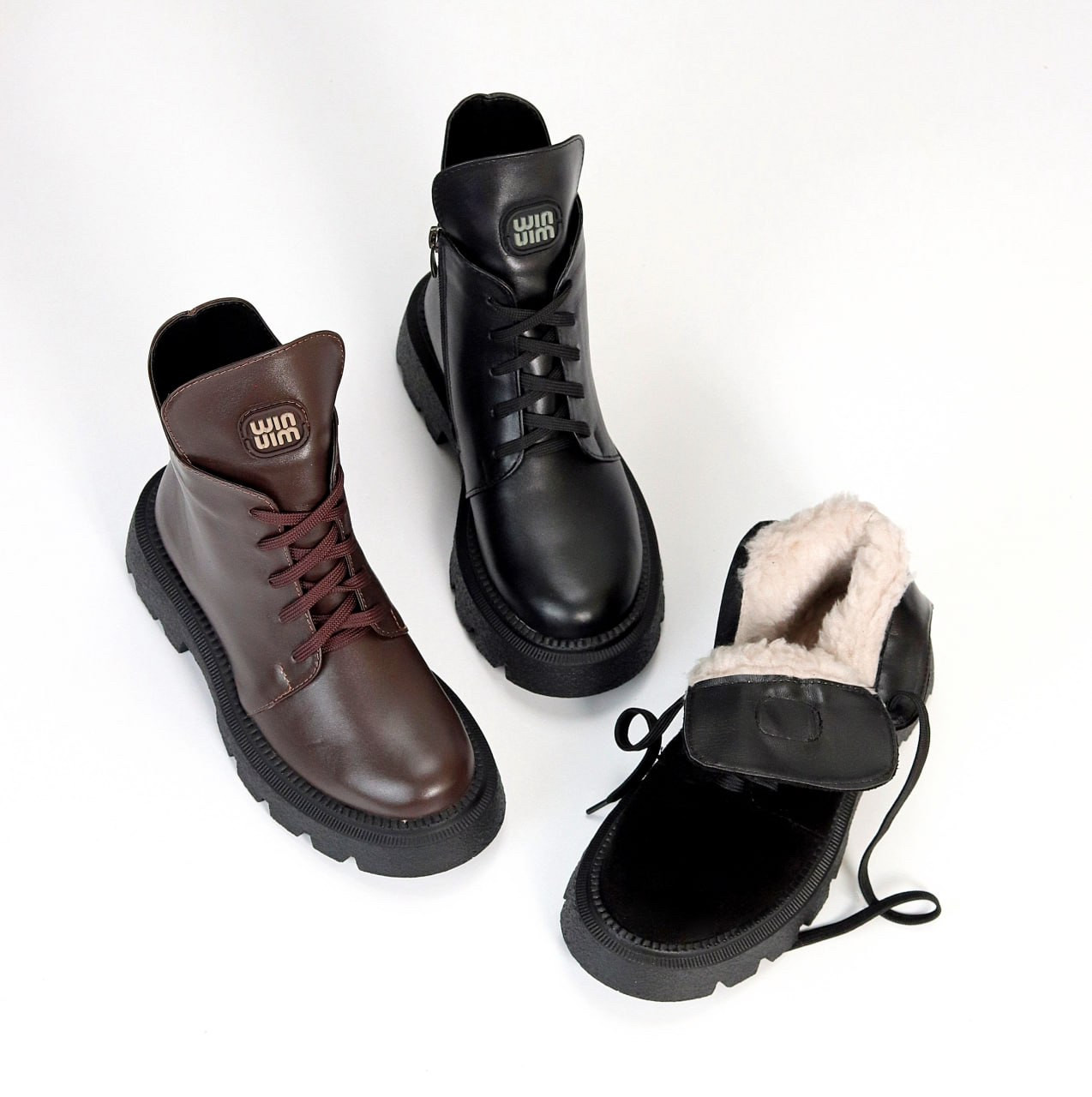 Жіночі коричневі черевики, жіночі шкіряні челсі, жіночі зимові черевики, натуральні жіночі черевики, фото 1