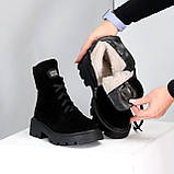 Жіночі коричневі черевики, жіночі шкіряні челсі, жіночі зимові черевики, натуральні жіночі черевики, фото 10