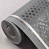 Шпалери вінілові на флізеліні 0.53 × 10.05 м Marburg 58637, сірі для спальні, вітальні, коридору, фото 3