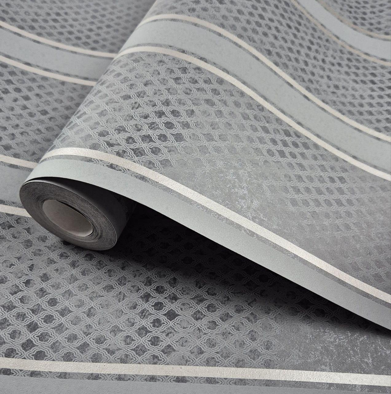 Шпалери вінілові на флізеліні 0.53 × 10.05 м Marburg 58637, сірі для спальні, вітальні, коридору, фото 1