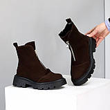 Жіночі коричневі черевики, жіночі шкіряні челсі, жіночі черевики демісезонні, натуральні жіночі черевики, фото 3