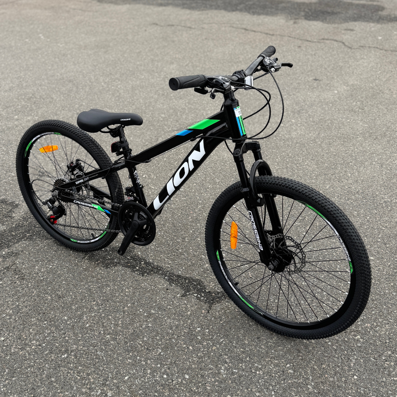Велосипед CrossBike 24" Lion 2025 Рама 12" black-green