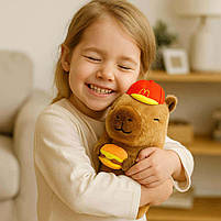 М’яка іграшка Капібара в кепці 22 см — плюшевий капібара, брелок-іграшка, арт. 307007, фото 6