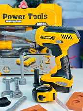 Дитячий набір інструментів у кейсі з шуруповертом на батарейках, фото 3