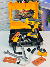 Дитячий набір інструментів у кейсі з шуруповертом на батарейках, фото 4