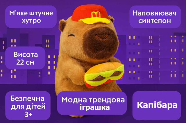 М’яка іграшка Капібара в кепці 22 см 