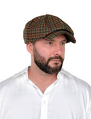 Кепка чоловіча восьмиклинка Хуліганка коричнева картата