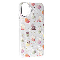 Накладка Soft Milky Samsung A07,  Cat with threads