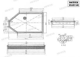 Фільтр повітряний Chrysler 300, Dodge Charger, Challenger, 3.6-6.4, 11-20 (з металевою сіткою),