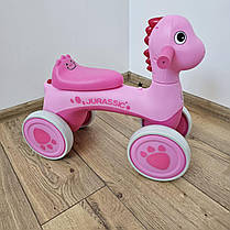 Біговел дитячий, каталка Avko Dino 05 Pink звукові та світлові ефекти, фото 3