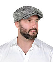 Кепка чоловіча восьмиклинка Гаврош з твіду сіра