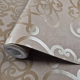 Шпалери флізелінові 0.53 × 10.05 м Marburg 58605, коричневі для спальні, вітальні, коридору, фото 4