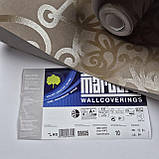 Шпалери флізелінові 0.53 × 10.05 м Marburg 58605, коричневі для спальні, вітальні, коридору, фото 2