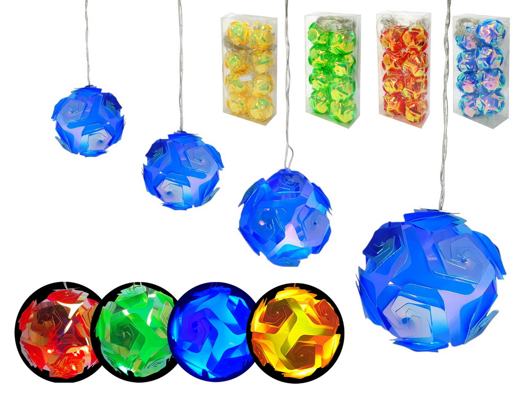 Гірлянда новорічна світлодіодна штора куля троянда 8 куль від мережі RX-16-16 Jb, фото 1