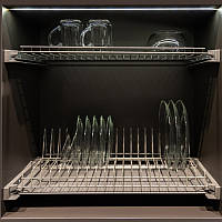 Сушка для посуду фасад 450мм графіт (1 піддон пластик) VIBO