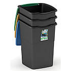 Сміттєвий бак для роздільного збору відходів Curver Koral bin 47 л чорний/зелений пластиковий контейнер для сміття (67032), фото 3