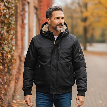 Куртка чоловіча Kings Wind (зимова) 596 ЧОРНА 100% поліестер. Утеплювач: Біо пух 50(Р)