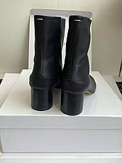 Жіночі чорні шкіряні ботильйони Maison Margiela черевики зі шкіри Tabi Мейсон Марджела, фото 4