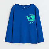 Дитяча кофта лонгслів реглан H&M на хлопчика, динозавр / 98-104, фото 3