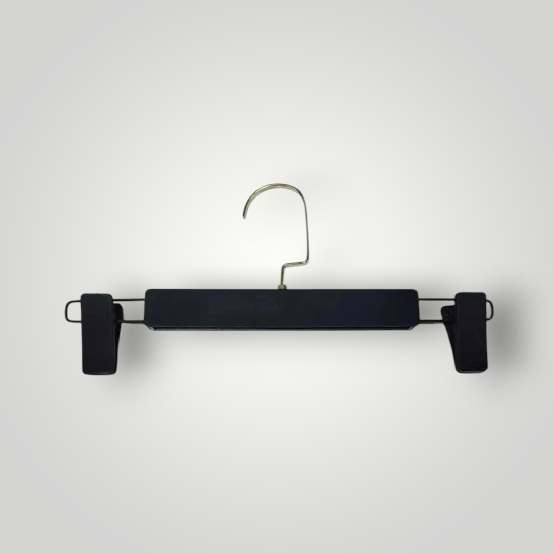 Плічки вішалки з прищіпками 32 см чорні тремпеля для штанів і спідниць  уп.5 шт, фото 1