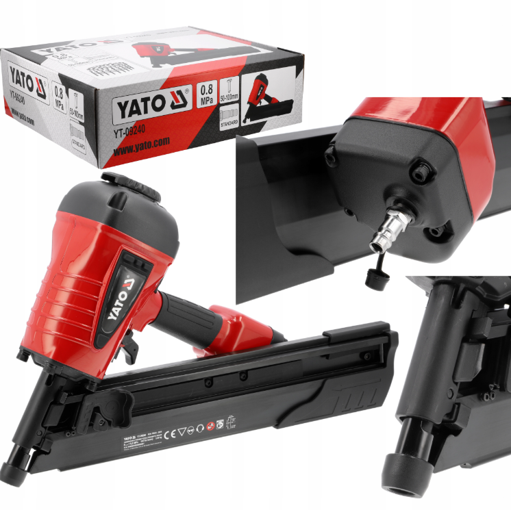 Пневматичний цвяхозабивач для клейових цвяхів 50-100 мм YATO YT-09240