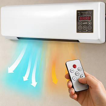 Тепловентилятор настінний 2000Вт + пульт, від мережі, JZ-08 / Мобільний кондиціонер з підігрівом / Електрообігрівач на стіну