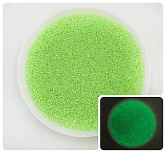 Бульйонки / Мікробісер / Світлонакопичувальні / Світяться у темряві / Упаковка - 20 гр / Салатовий