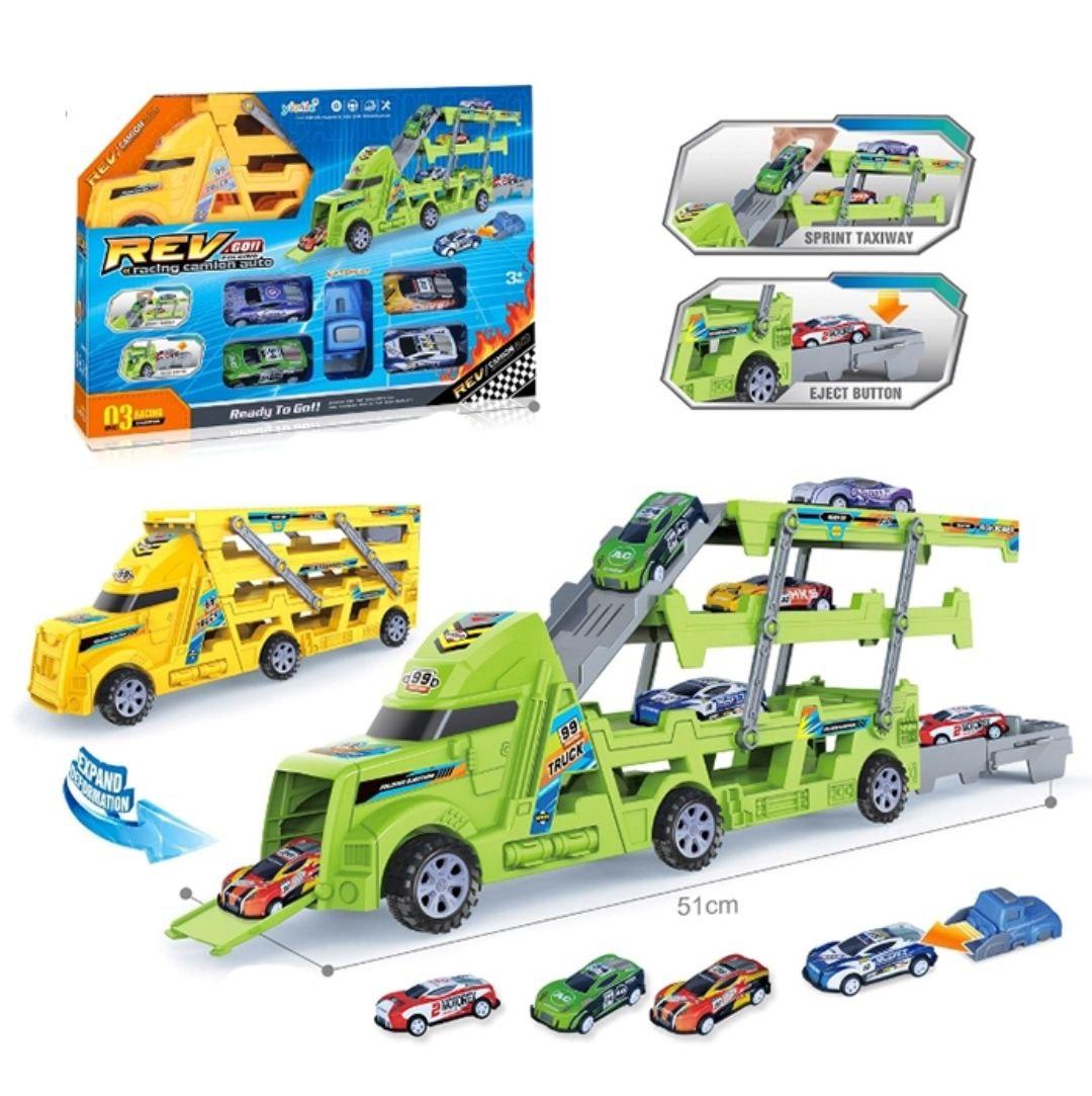 Іграшкова фура-трансформер + 6 машинок автотрек для дітей