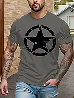 Модна футболка бавовняна з принтом Зірка | Крута футболка стильна | Чоловіча футболка молодіжна | Літня футболка класна