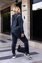 Велюровий спортивний костюм графіт великого розміру Розміри: 48-50, 52-54, 56-58, 60-62, фото 4