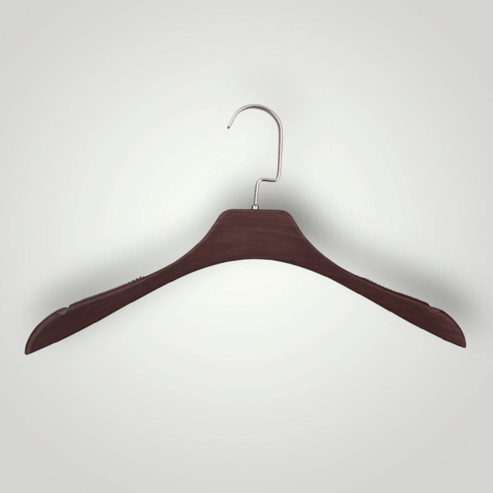 Пластикові плічки вішалки 39 см коричневі з широким плечем 3 см для одягу упаковка 5 шт, фото 1